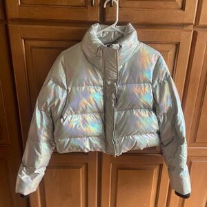Jocelyn Jacket | Metallic Silver Puffer | Style: Outta This World